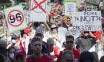 Des manifestations contre la loi 96 avaient eu lieu à Montréal en mai 2022.