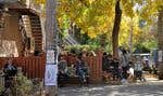 La terrasse d’un café dans le Mile End, à Montréal